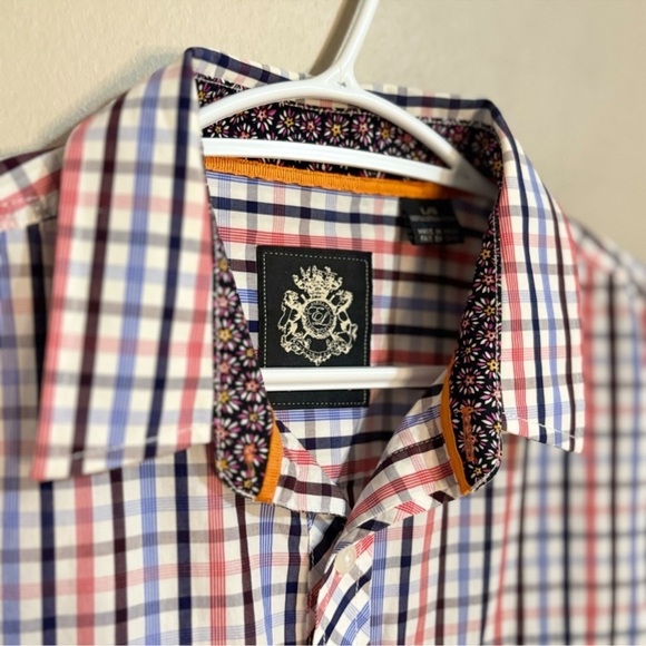 English Laundry White Blue & Red Plaid Cotton Button-Up Dress Shirt – Large EUC - Picture 5 of 14